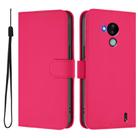 For Nokia C30 Skin Feel Solid Color Leather Phone Case with Lanyard(Rose Red) - 2
