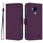 For Nokia C30 Skin Feel Solid Color Leather Phone Case with Lanyard(Violet) - 2