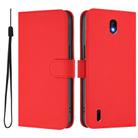 For Nokia C01 Plus / C1 2nd Edition Skin Feel Solid Color Leather Phone Case with Lanyard(Red) - 2
