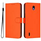For Nokia C01 Plus / C1 2nd Edition Skin Feel Solid Color Leather Phone Case with Lanyard(Orange) - 2