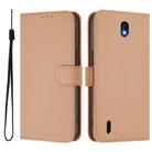 For Nokia C01 Plus / C1 2nd Edition Skin Feel Solid Color Leather Phone Case with Lanyard(Nude) - 2