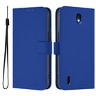 For Nokia C01 Plus / C1 2nd Edition Skin Feel Solid Color Leather Phone Case with Lanyard(Dark Blue) - 2