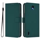 For Nokia C01 Plus / C1 2nd Edition Skin Feel Solid Color Leather Phone Case with Lanyard(Dark Green) - 2