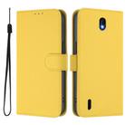 For Nokia C01 Plus / C1 2nd Edition Skin Feel Solid Color Leather Phone Case with Lanyard(Lemon Yellow) - 2