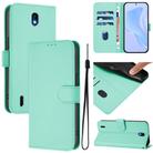 For Nokia C01 Plus / C1 2nd Edition Skin Feel Solid Color Leather Phone Case with Lanyard(Mint Green) - 1