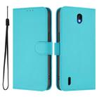 For Nokia C01 Plus / C1 2nd Edition Skin Feel Solid Color Leather Phone Case with Lanyard(Lake Blue) - 2