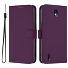 For Nokia C01 Plus / C1 2nd Edition Skin Feel Solid Color Leather Phone Case with Lanyard(Violet) - 2