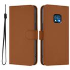 For Nokia XR20 Skin Feel Solid Color Leather Phone Case with Lanyard(Brown) - 2