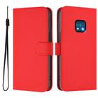 For Nokia XR20 Skin Feel Solid Color Leather Phone Case with Lanyard(Red) - 2