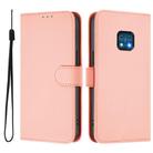 For Nokia XR20 Skin Feel Solid Color Leather Phone Case with Lanyard(Pink) - 2