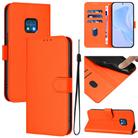 For Nokia XR20 Skin Feel Solid Color Leather Phone Case with Lanyard(Orange) - 1