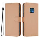 For Nokia XR20 Skin Feel Solid Color Leather Phone Case with Lanyard(Nude) - 2