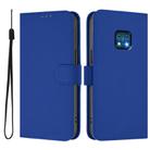 For Nokia XR20 Skin Feel Solid Color Leather Phone Case with Lanyard(Dark Blue) - 2