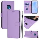 For Nokia XR20 Skin Feel Solid Color Leather Phone Case with Lanyard(Lavender Purple) - 1