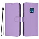 For Nokia XR20 Skin Feel Solid Color Leather Phone Case with Lanyard(Lavender Purple) - 2