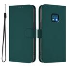 For Nokia XR20 Skin Feel Solid Color Leather Phone Case with Lanyard(Dark Green) - 2