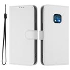 For Nokia XR20 Skin Feel Solid Color Leather Phone Case with Lanyard(White) - 2