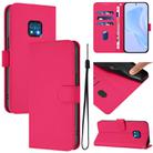 For Nokia XR20 Skin Feel Solid Color Leather Phone Case with Lanyard(Rose Red) - 1