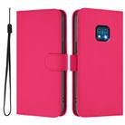 For Nokia XR20 Skin Feel Solid Color Leather Phone Case with Lanyard(Rose Red) - 2