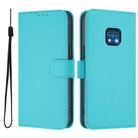 For Nokia XR20 Skin Feel Solid Color Leather Phone Case with Lanyard(Lake Blue) - 2