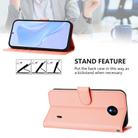 For Nokia C10 / C20 Skin Feel Solid Color Leather Phone Case with Lanyard(Pink) - 3