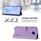For Nokia C10 / C20 Skin Feel Solid Color Leather Phone Case with Lanyard(Lavender Purple) - 3