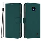 For Nokia C10 / C20 Skin Feel Solid Color Leather Phone Case with Lanyard(Dark Green) - 2
