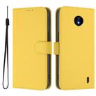 For Nokia C10 / C20 Skin Feel Solid Color Leather Phone Case with Lanyard(Lemon Yellow) - 2