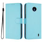 For Nokia C10 / C20 Skin Feel Solid Color Leather Phone Case with Lanyard(Sky Blue) - 2