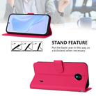 For Nokia C10 / C20 Skin Feel Solid Color Leather Phone Case with Lanyard(Rose Red) - 3