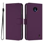 For Nokia C10 / C20 Skin Feel Solid Color Leather Phone Case with Lanyard(Violet) - 2