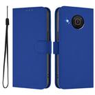 For Nokia X20 / X10 Skin Feel Solid Color Leather Phone Case with Lanyard(Dark Blue) - 2