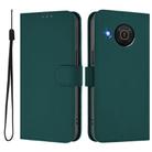 For Nokia X20 / X10 Skin Feel Solid Color Leather Phone Case with Lanyard(Dark Green) - 2