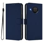 For Nokia X20 / X10 Skin Feel Solid Color Leather Phone Case with Lanyard(Navy Blue) - 2
