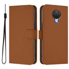 For Nokia 6.3 / G20 / G10 Skin Feel Solid Color Leather Phone Case with Lanyard(Brown) - 2