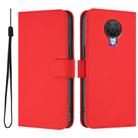 For Nokia 6.3 / G20 / G10 Skin Feel Solid Color Leather Phone Case with Lanyard(Red) - 2