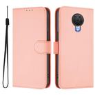 For Nokia 6.3 / G20 / G10 Skin Feel Solid Color Leather Phone Case with Lanyard(Pink) - 2