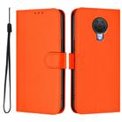 For Nokia 6.3 / G20 / G10 Skin Feel Solid Color Leather Phone Case with Lanyard(Orange) - 2