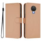 For Nokia 6.3 / G20 / G10 Skin Feel Solid Color Leather Phone Case with Lanyard(Nude) - 2