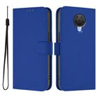For Nokia 6.3 / G20 / G10 Skin Feel Solid Color Leather Phone Case with Lanyard(Dark Blue) - 2