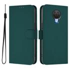 For Nokia 6.3 / G20 / G10 Skin Feel Solid Color Leather Phone Case with Lanyard(Dark Green) - 2
