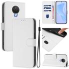 For Nokia 6.3 / G20 / G10 Skin Feel Solid Color Leather Phone Case with Lanyard(White) - 1