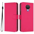 For Nokia 6.3 / G20 / G10 Skin Feel Solid Color Leather Phone Case with Lanyard(Rose Red) - 2