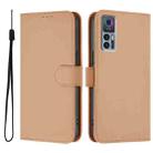 For TCL 30 4G / 30 5G / 30+ Skin Feel Solid Color Leather Phone Case with Lanyard(Nude) - 2