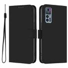 For TCL 30 4G / 30 5G / 30+ Skin Feel Solid Color Leather Phone Case with Lanyard(Black) - 2