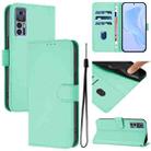 For TCL 30 4G / 30 5G / 30+ Skin Feel Solid Color Leather Phone Case with Lanyard(Mint Green) - 1