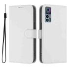 For TCL 30 4G / 30 5G / 30+ Skin Feel Solid Color Leather Phone Case with Lanyard(White) - 2