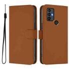 For TCL 30 SE Skin Feel Solid Color Leather Phone Case with Lanyard(Brown) - 2