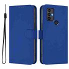 For TCL 30 SE Skin Feel Solid Color Leather Phone Case with Lanyard(Dark Blue) - 2