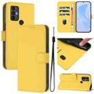 For TCL 30 SE Skin Feel Solid Color Leather Phone Case with Lanyard(Lemon Yellow) - 1